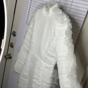 White chiffon bodycon dress